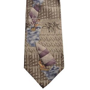 Tropicals by Tango 100% Silk Mens Neck Tie Surfer Sailing Beach Resort Cruise